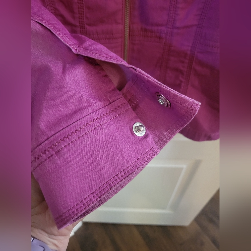 Lafayette 148 NY Orchid Pink Moto Utility Jacket Size Medium - Picture 3 of 9
